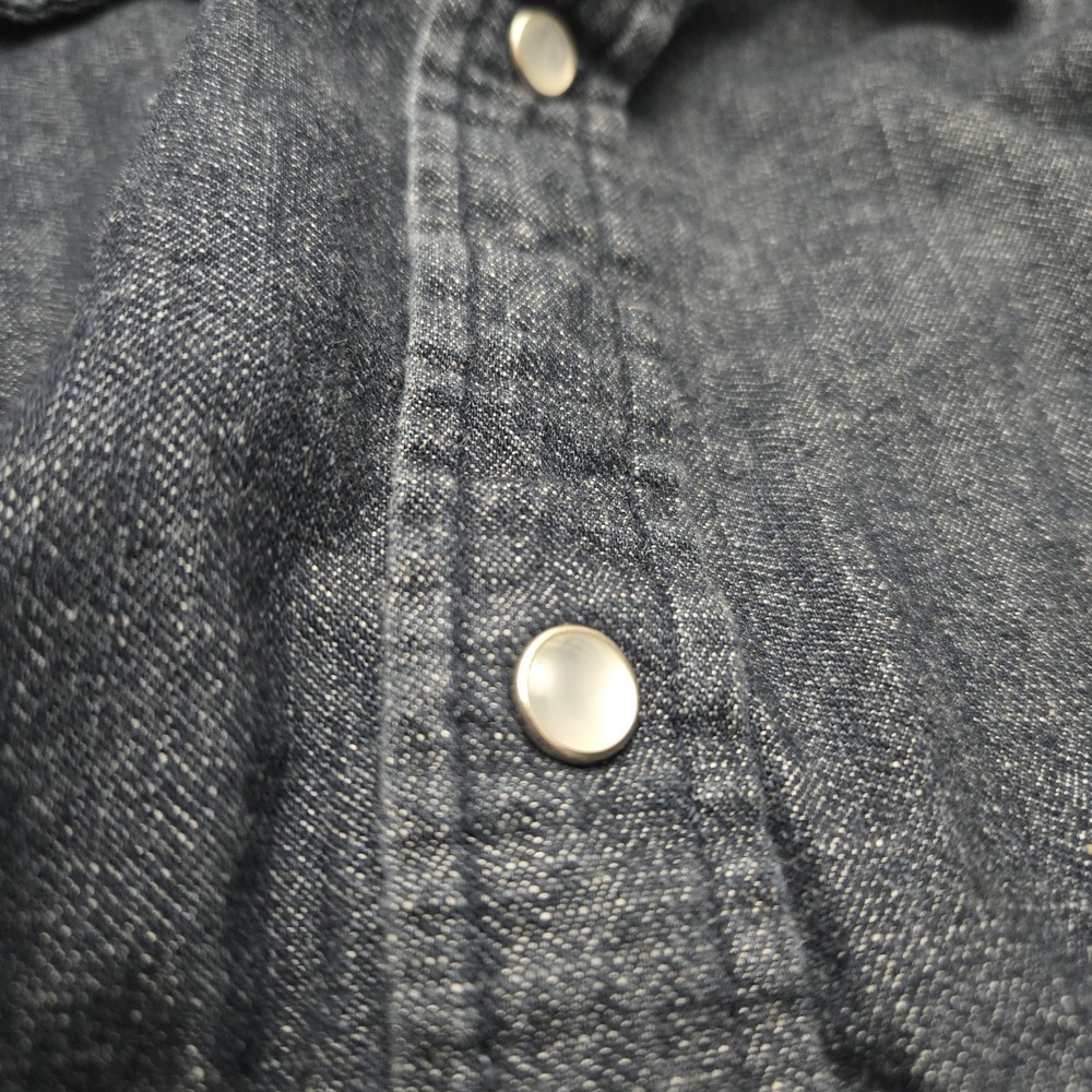 Levi's Western Dark Blue Denim Shirt Pearl Snap Mens XXL Bat Wing Rodeo Ranch - Picture 12 of 12